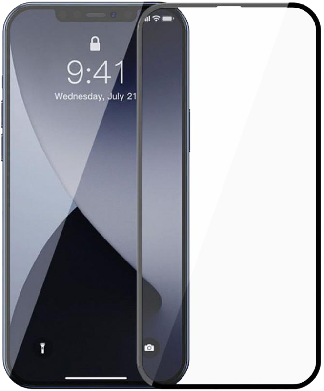 Защитное стекло с чёрной рамкой iPhone 12 Pro Max 3D 6.7"